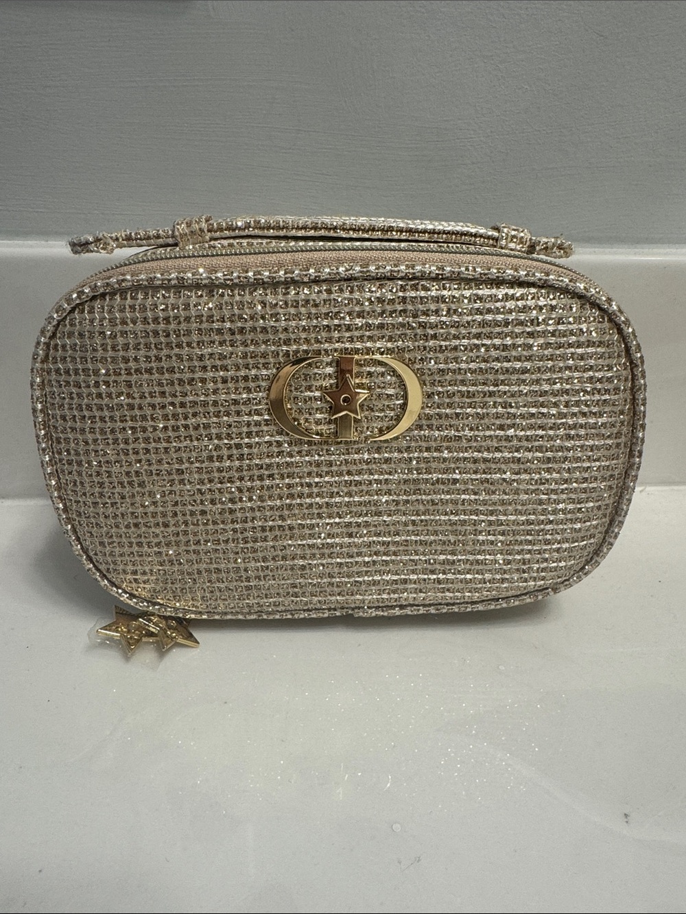 Dior gold makeup bag - never used